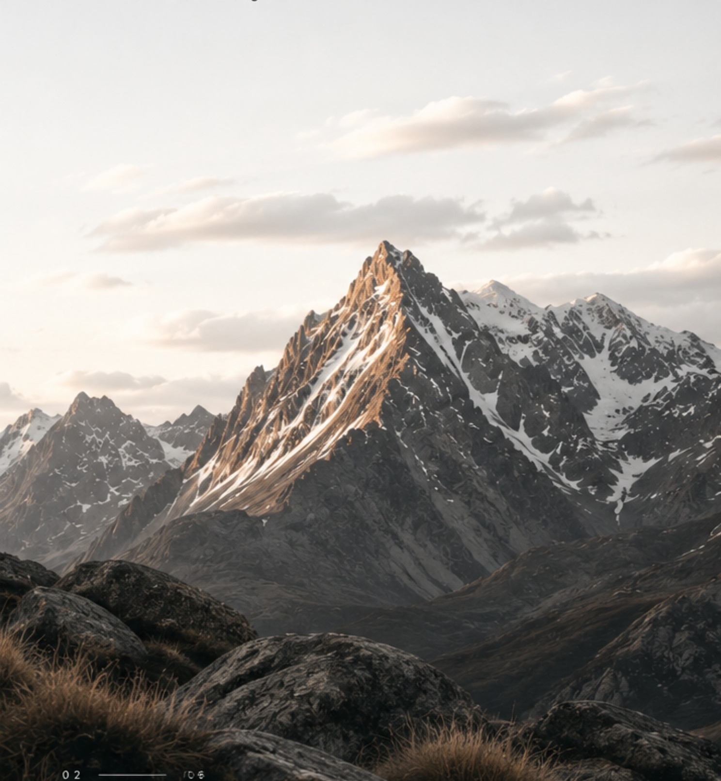 Montaña iluminada por la última luz del día